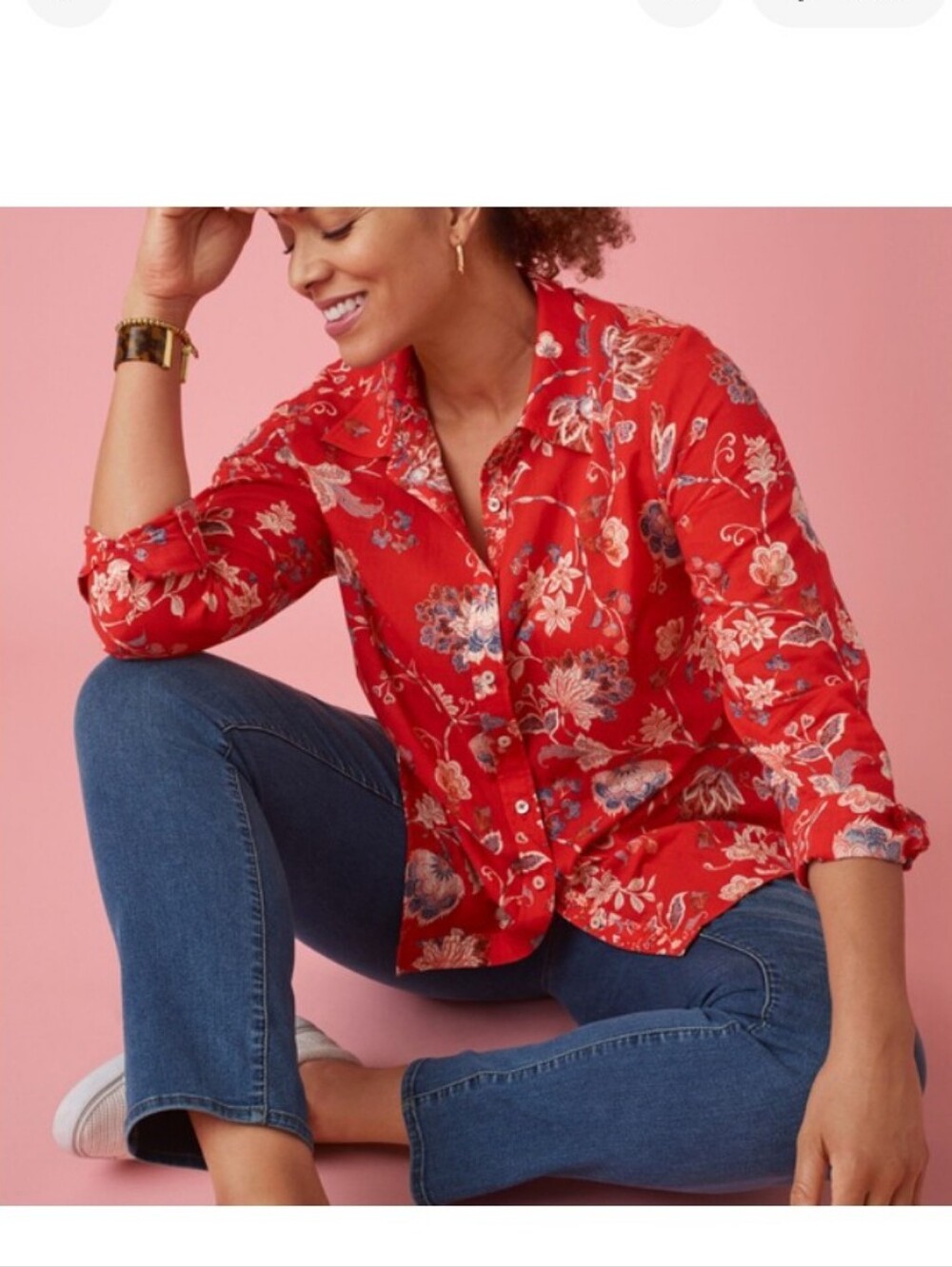 ❤️ Talbots Floral Paisley Button Down Shirt 💙